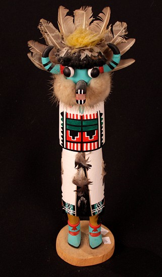 05 - Kachinas and Dolls, Antique Hopi Kachina: Zuni Shalako (12.5")
c. 1940-1950, Hand Carved and Painted Cottonwood Root
