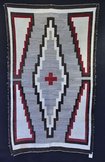 01 - Navajo Textiles, Antique c. 1920 Navajo Rug: Klagetoh (42" x 68")
1920, Handspun wool