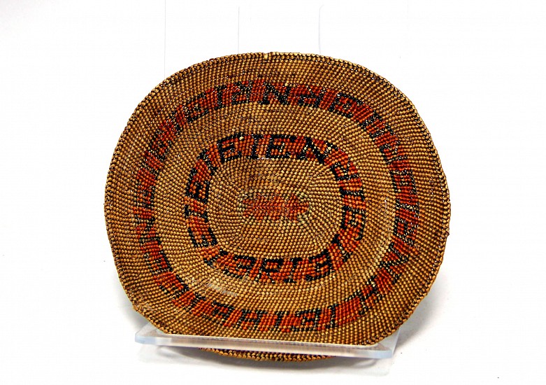 02 - Indian Baskets, Antique Makah Basketry: c. 1910 Tray from Neah Bay, Washington (7" x 8")
c. 1910, Cedar and Bear Grass
