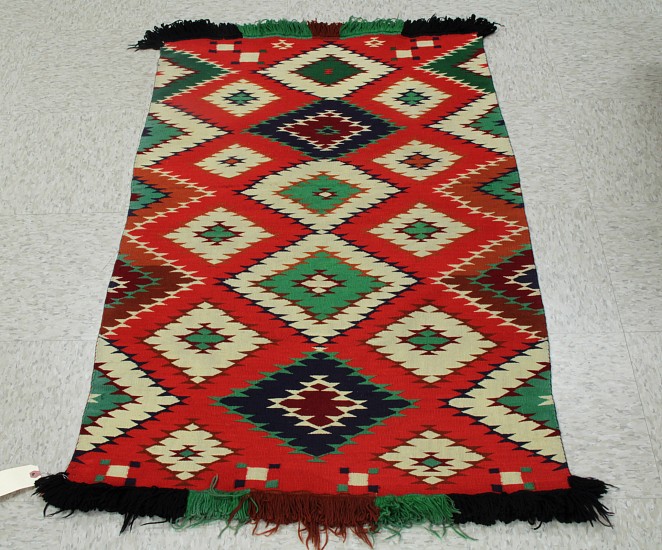 01 - Navajo Textiles, Navajo Germantown: Child's Blanket, Excellent Condition (30" x 48")
c. 1880, Handspun wool
