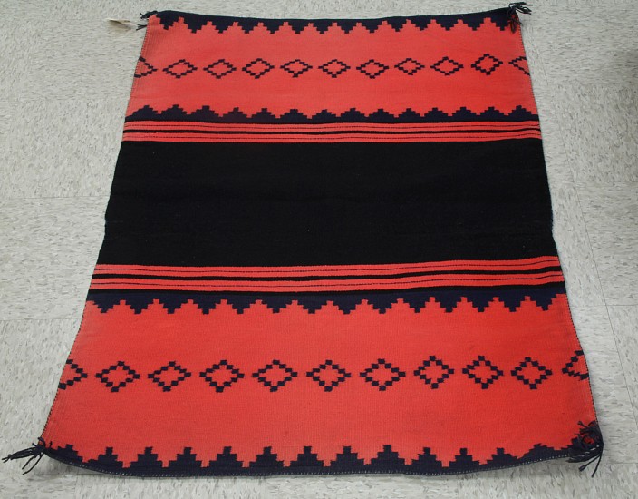 01 - Navajo Textiles, Navajo Germantown: Panel Dress Half (35" x 48")
c. 1880, Handspun wool