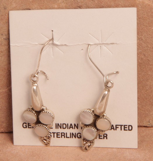 08 - Jewelry-New, Clasping Hook Earrings by Beverly Weebothee: Mother of Pearl Settings (1")
Contemporary