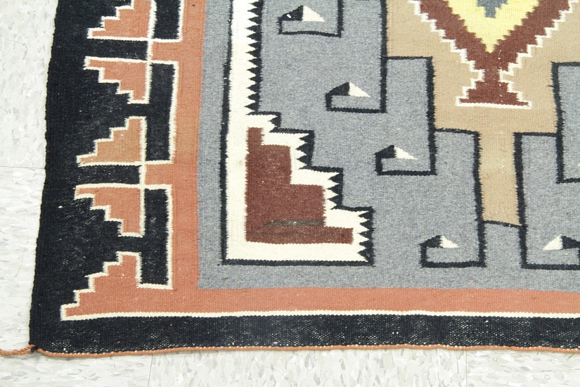 14- Non-Navajo Textiles, Russian Style Navajo-Copy Rug 49" x 35" c.1980s